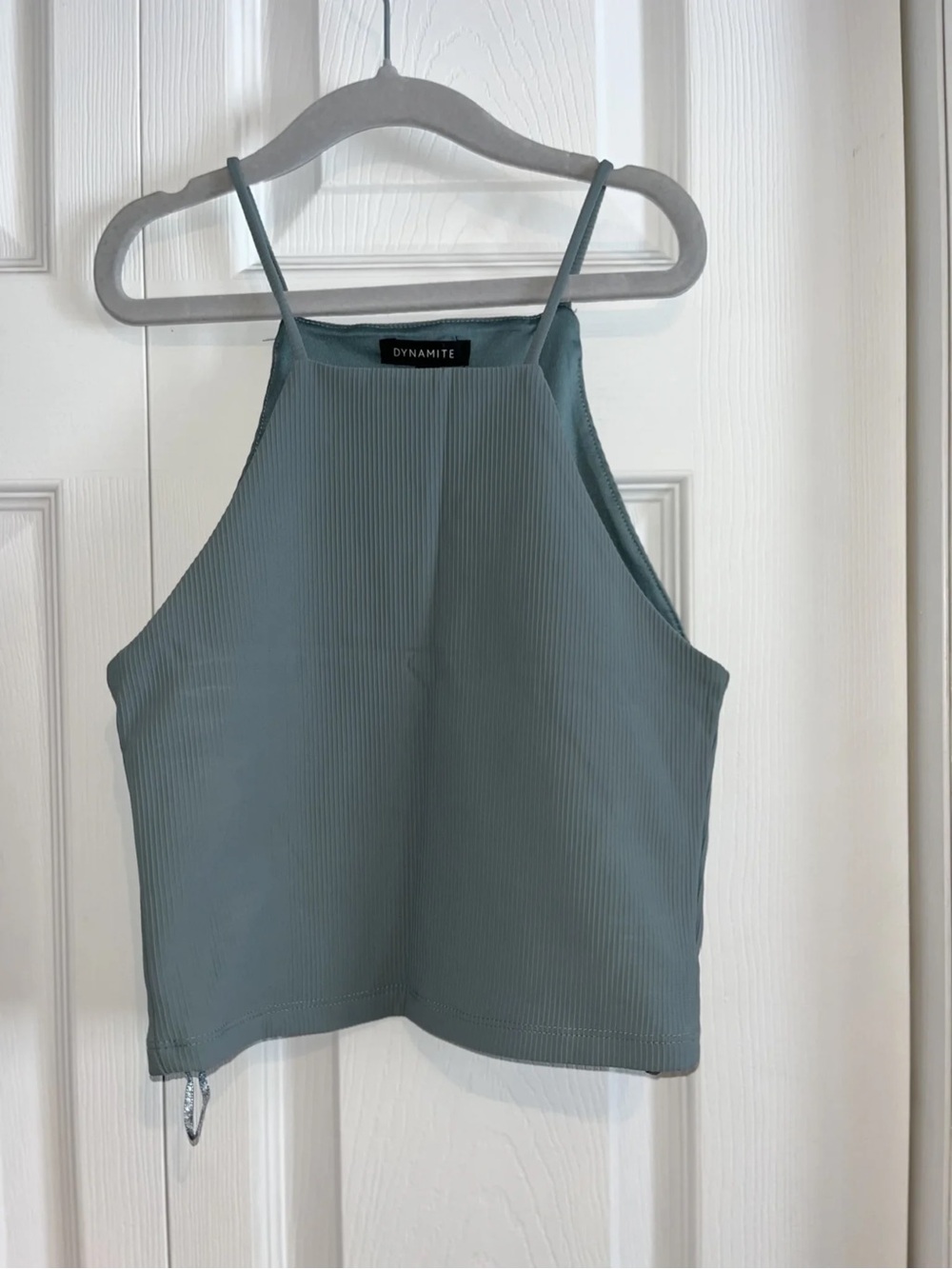 NEVER WORN/BRAND NEW. 
Dynamite Sage Ribbed Halter Crop Top